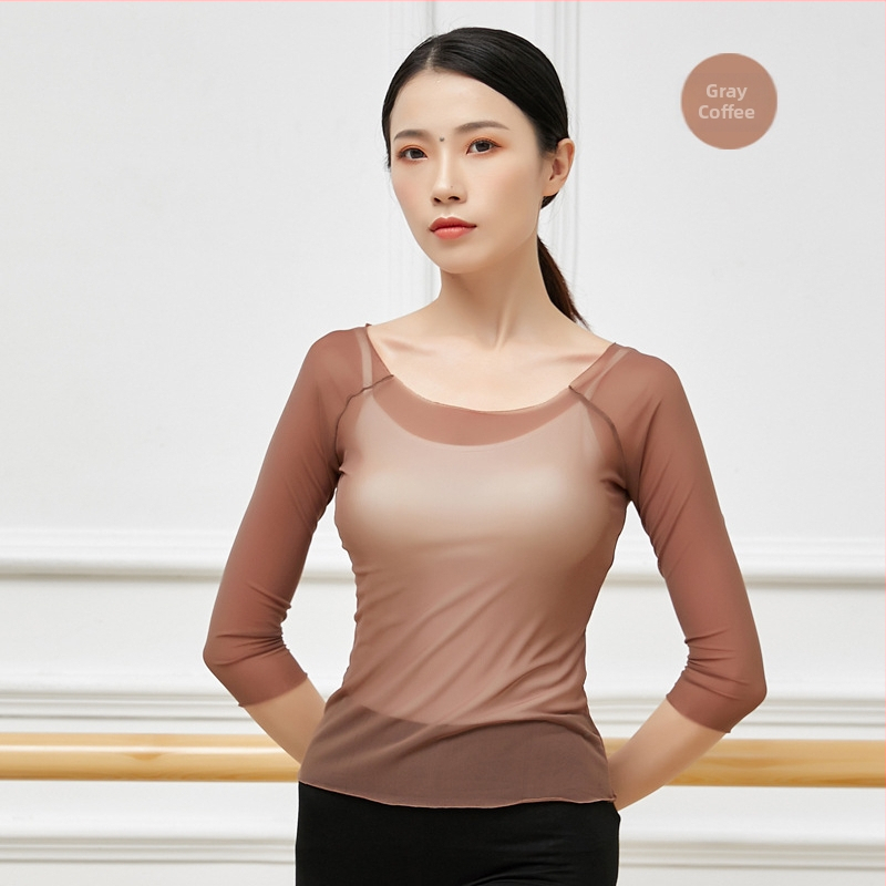 Női tánc háló felső – felnőtt, modern tánc, nylon hálóanyag 95% tartalom, bélés nylon háló 95% tartalom, alkalmas a színpadra és etnikai táncra