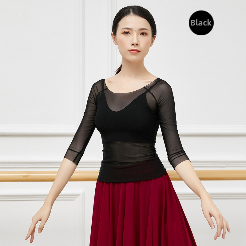 Női tánc háló felső – felnőtt, modern tánc, nylon hálóanyag 95% tartalom, bélés nylon háló 95% tartalom, alkalmas a színpadra és etnikai táncra