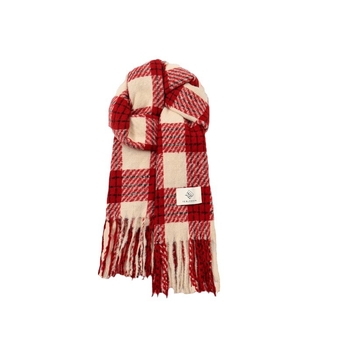 Φουλάρι με καρό σχέδιο, πλέξη warp-knit, συνθετικό κασμίρι, 100% πολυεστέρας, χειμωνιάτικη ζεστασιά