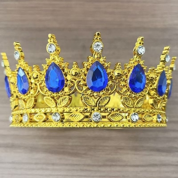 Tiara barocă din plastic pentru nuntă, formă picătură, stil vintage, electroplacare, model 0899