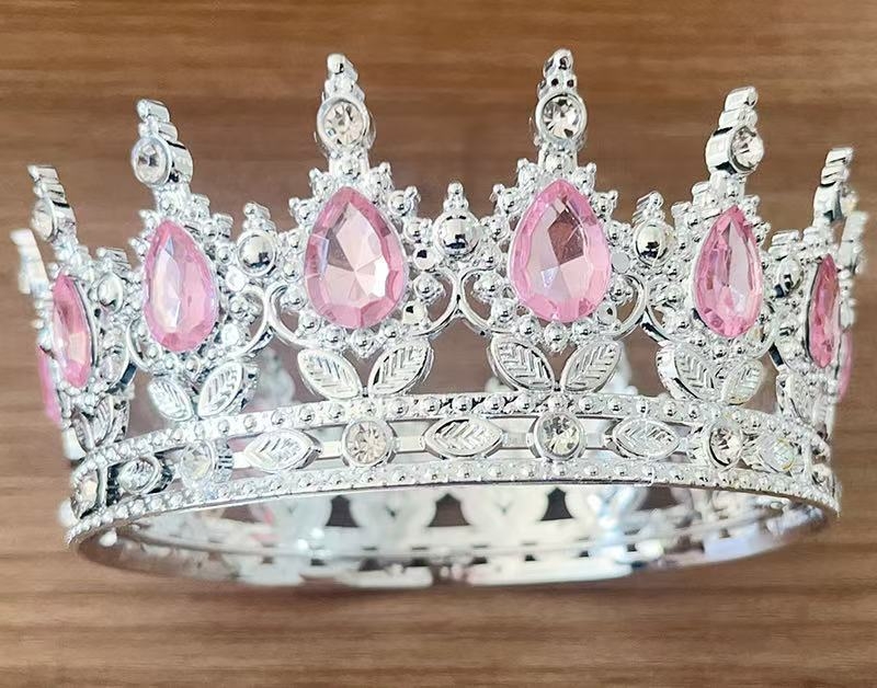 Tiara barocă din plastic pentru nuntă, formă picătură, stil vintage, electroplacare, model 0899