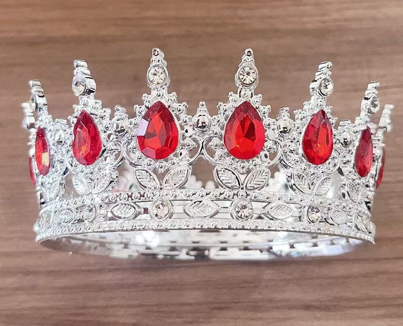 Tiara barocă din plastic pentru nuntă, formă picătură, stil vintage, electroplacare, model 0899