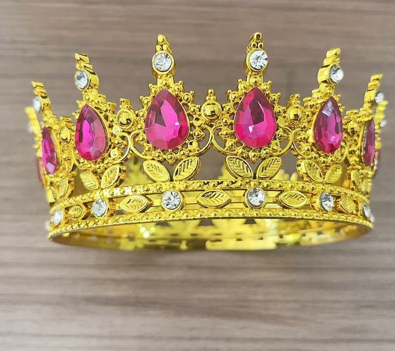 Tiara barocă din plastic pentru nuntă, formă picătură, stil vintage, electroplacare, model 0899