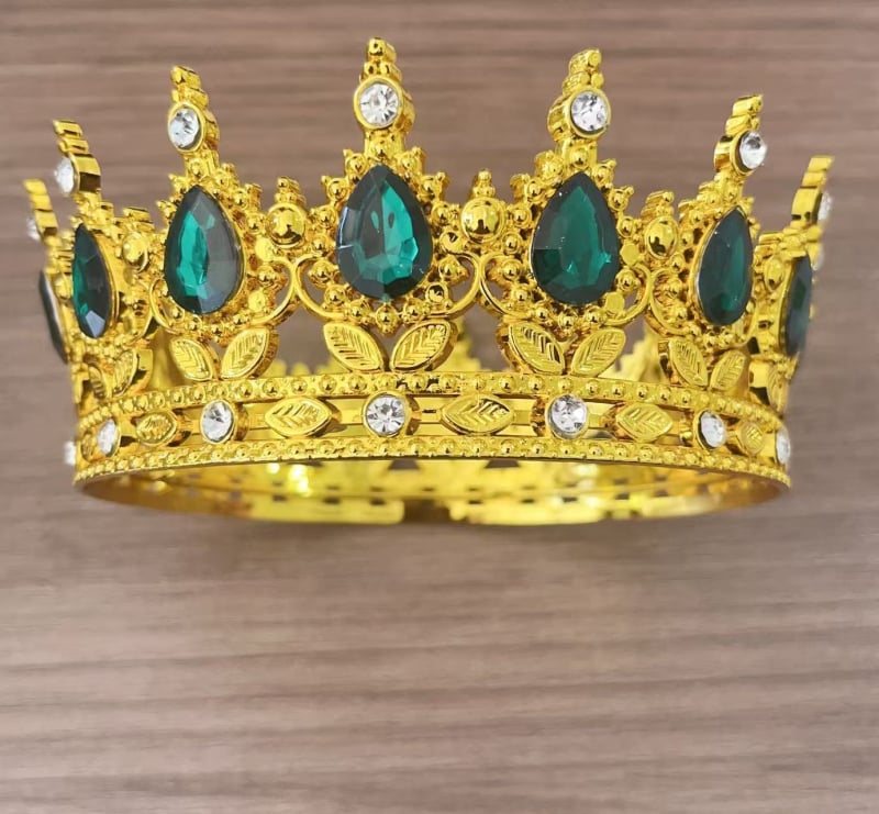 Tiara barocă din plastic pentru nuntă, formă picătură, stil vintage, electroplacare, model 0899