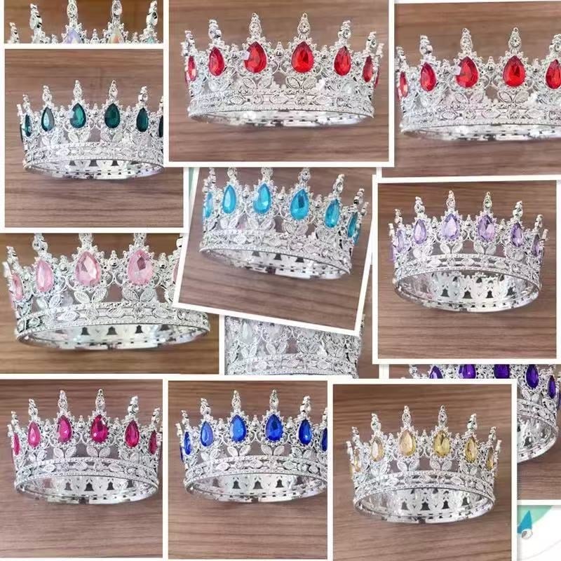 Tiara barocă din plastic pentru nuntă, formă picătură, stil vintage, electroplacare, model 0899