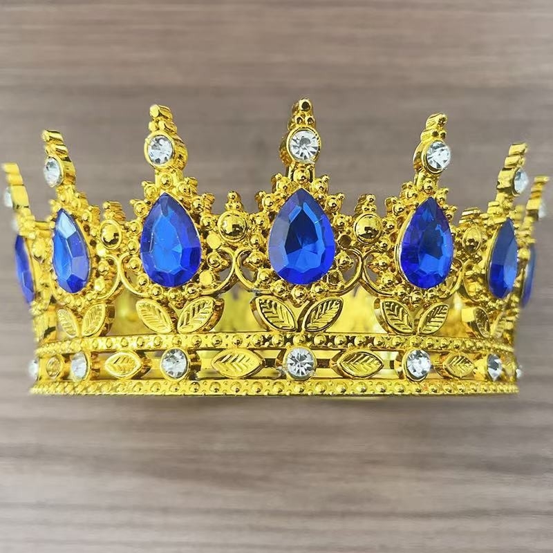 Tiara barocă din plastic pentru nuntă, formă picătură, stil vintage, electroplacare, model 0899