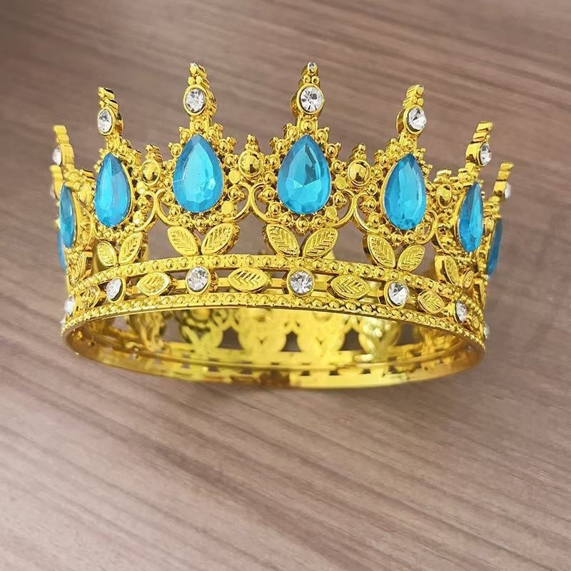 Tiara barocă din plastic pentru nuntă, formă picătură, stil vintage, electroplacare, model 0899