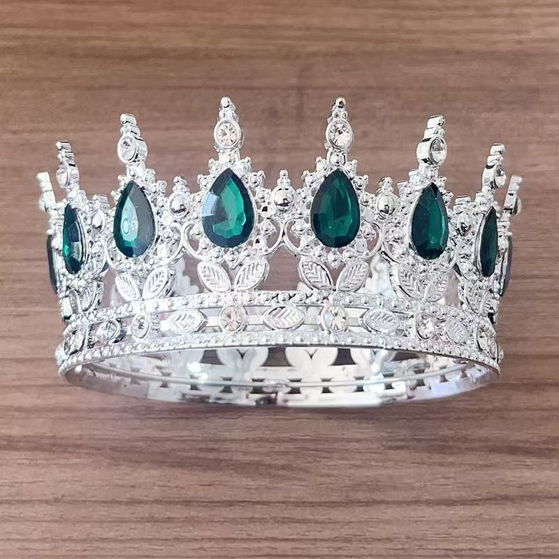 Tiara barocă din plastic pentru nuntă, formă picătură, stil vintage, electroplacare, model 0899