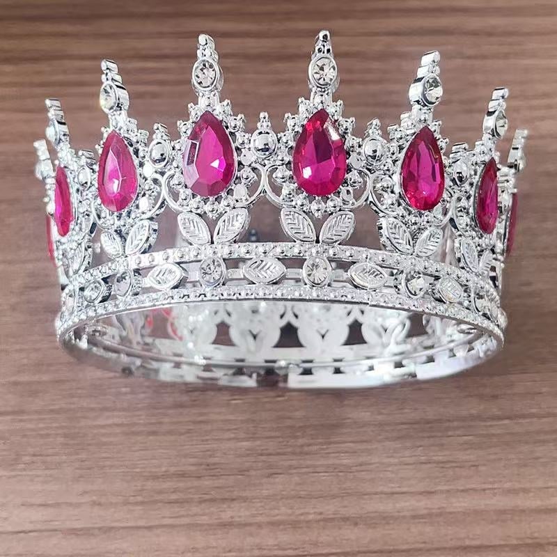 Tiara barocă din plastic pentru nuntă, formă picătură, stil vintage, electroplacare, model 0899