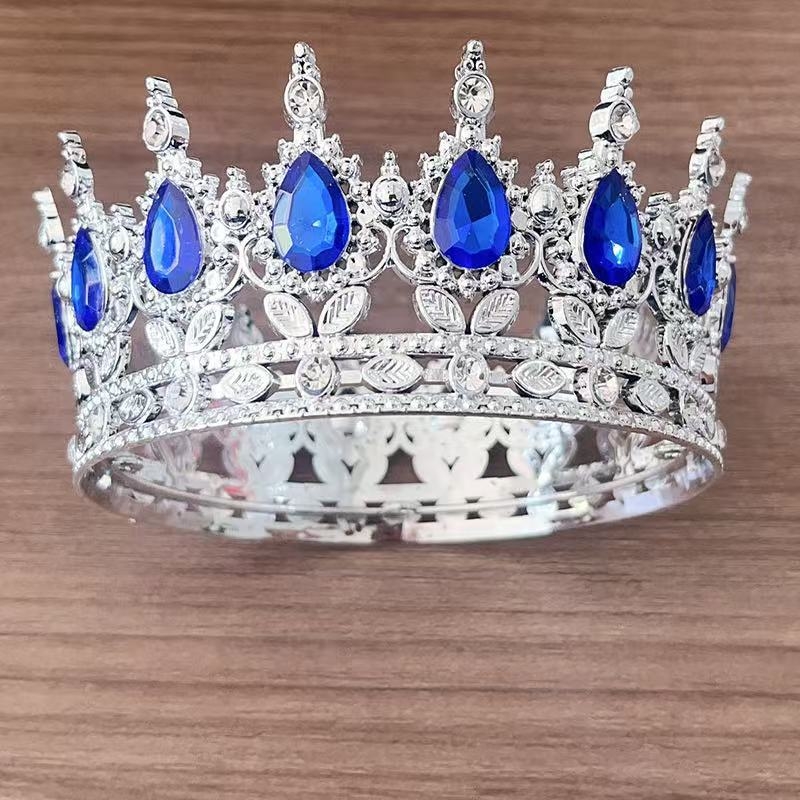 Tiara barocă din plastic pentru nuntă, formă picătură, stil vintage, electroplacare, model 0899