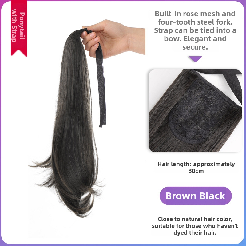 Perucă cu coadă lungă, clips de prindere, păr în bucle fine, fibră rezistentă la temperaturi înalte, model AM02/AM03, fixare mecanică, neapt pentru vopsire la temperaturi înalte