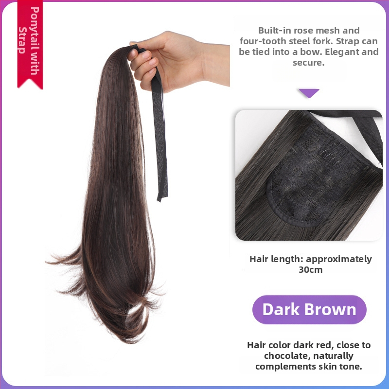 Perucă cu coadă lungă, clips de prindere, păr în bucle fine, fibră rezistentă la temperaturi înalte, model AM02/AM03, fixare mecanică, neapt pentru vopsire la temperaturi înalte