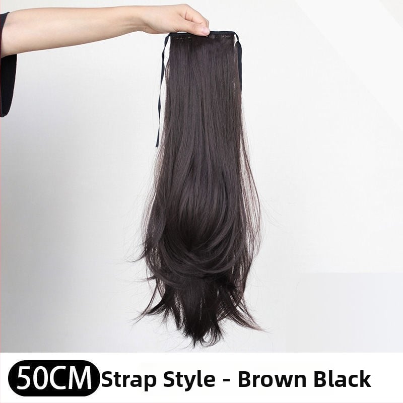 Perucă cu coadă lungă, clips de prindere, păr în bucle fine, fibră rezistentă la temperaturi înalte, model AM02/AM03, fixare mecanică, neapt pentru vopsire la temperaturi înalte