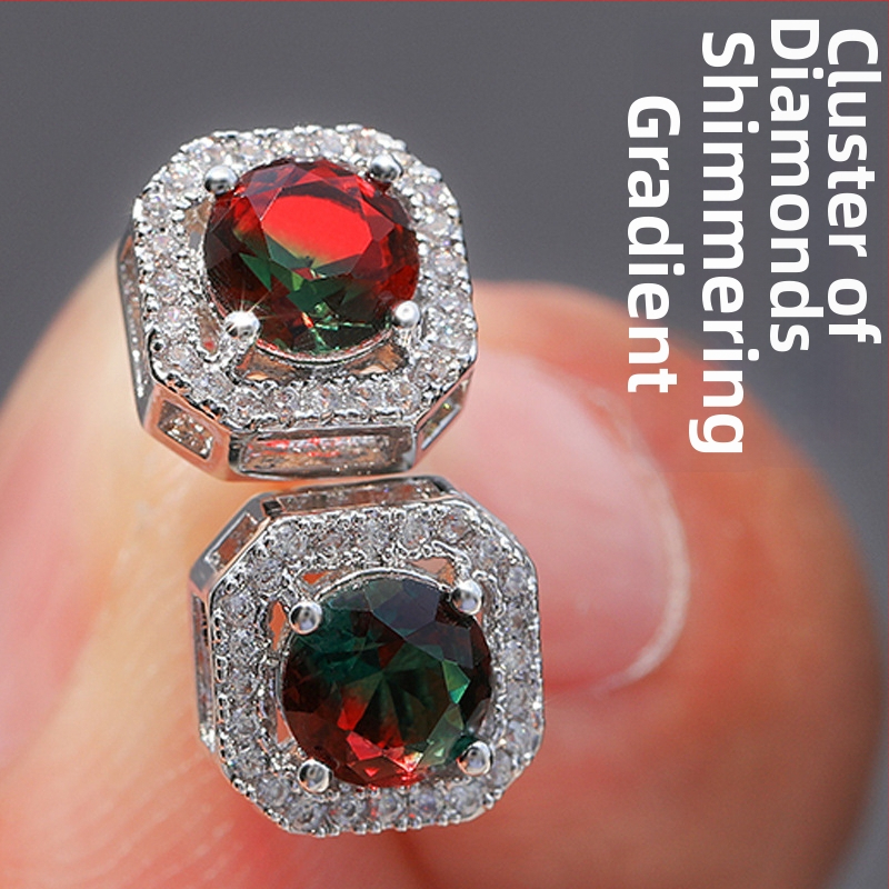 Meďové náušnice, elektroplátované, kórejského štýlu, svieže a sladké