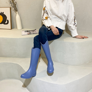 Unisex PVC γαλότσες βροχής, υψηλός σωλήνας, αδιάβροχες, αντιολισθητικές, χαμηλό τακούνι 1–3 cm