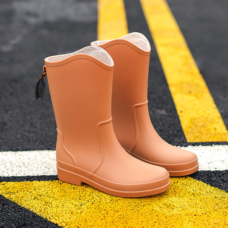 Unisex PVC γαλότσες βροχής, υψηλός σωλήνας, αδιάβροχες, αντιολισθητικές, χαμηλό τακούνι 1–3 cm