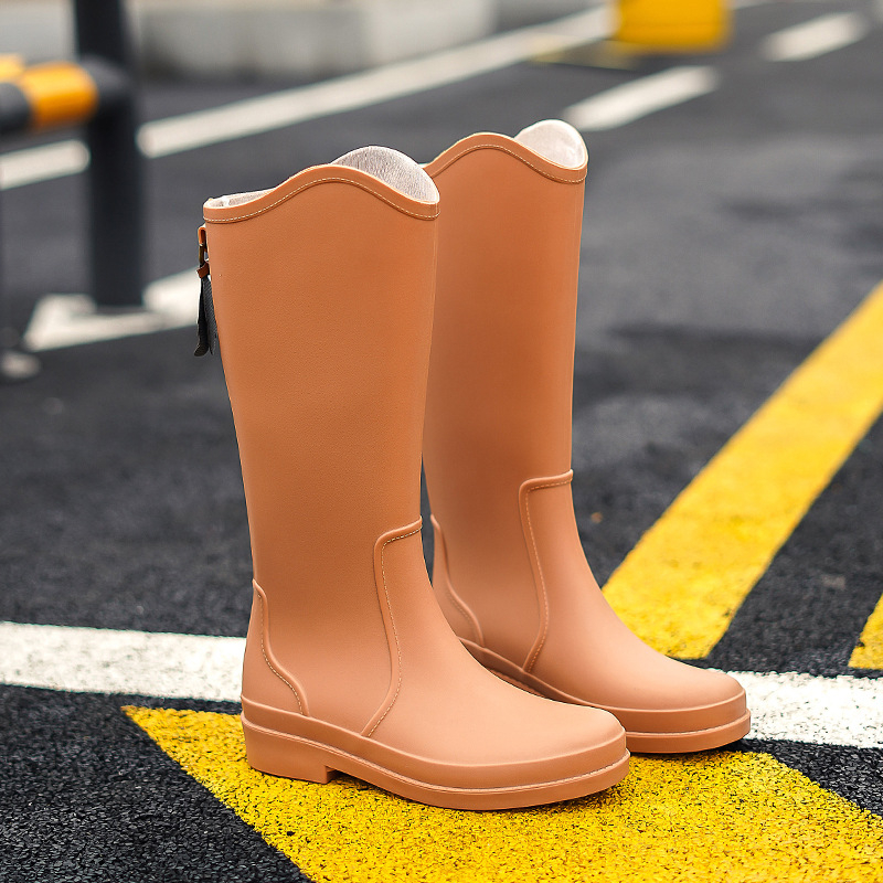 Unisex PVC γαλότσες βροχής, υψηλός σωλήνας, αδιάβροχες, αντιολισθητικές, χαμηλό τακούνι 1–3 cm