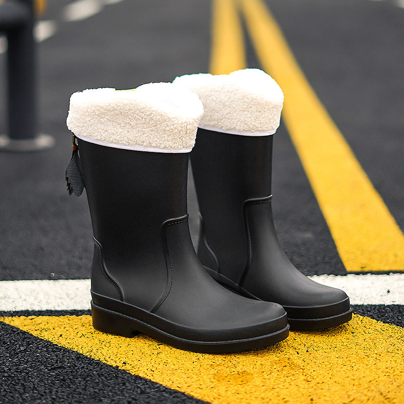 Unisex PVC γαλότσες βροχής, υψηλός σωλήνας, αδιάβροχες, αντιολισθητικές, χαμηλό τακούνι 1–3 cm