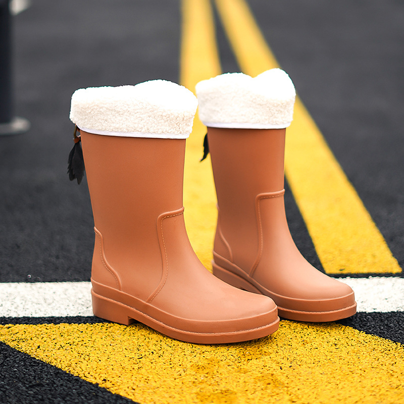 Unisex PVC γαλότσες βροχής, υψηλός σωλήνας, αδιάβροχες, αντιολισθητικές, χαμηλό τακούνι 1–3 cm