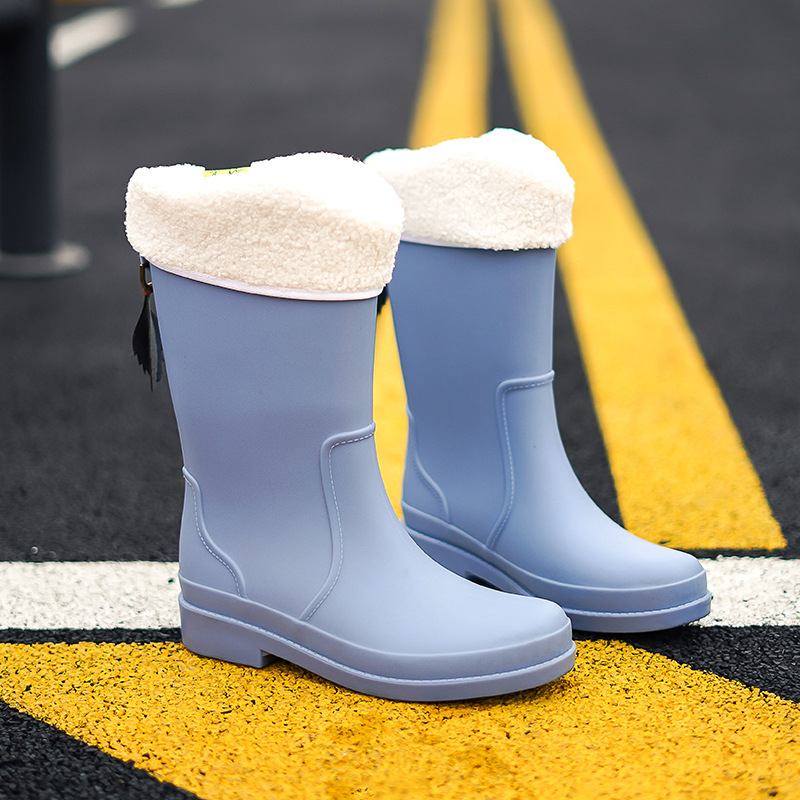 Unisex PVC γαλότσες βροχής, υψηλός σωλήνας, αδιάβροχες, αντιολισθητικές, χαμηλό τακούνι 1–3 cm