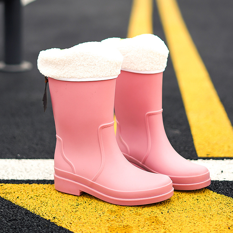 Unisex PVC γαλότσες βροχής, υψηλός σωλήνας, αδιάβροχες, αντιολισθητικές, χαμηλό τακούνι 1–3 cm