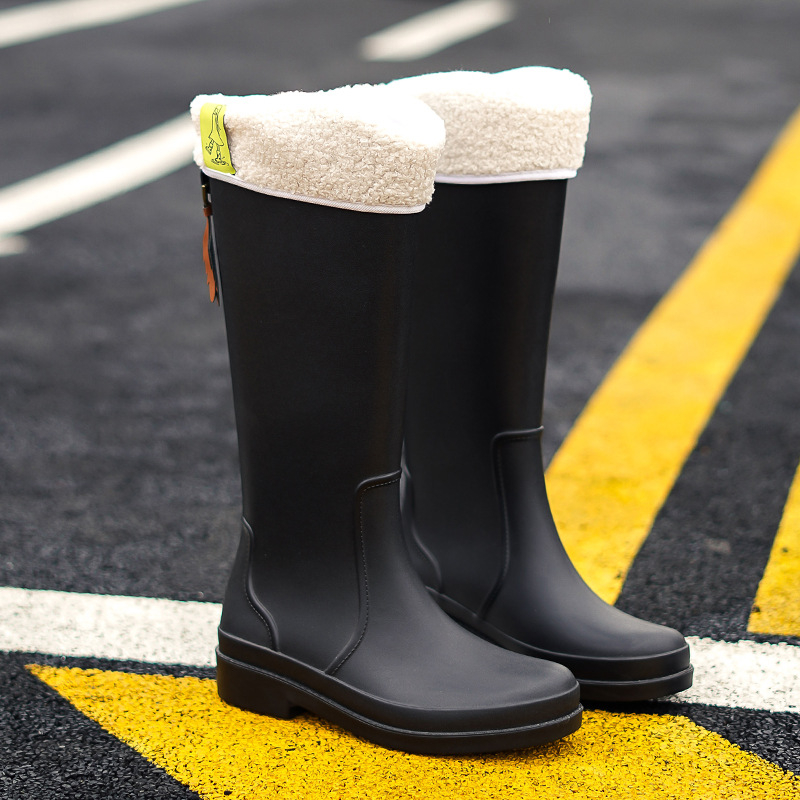 Unisex PVC γαλότσες βροχής, υψηλός σωλήνας, αδιάβροχες, αντιολισθητικές, χαμηλό τακούνι 1–3 cm