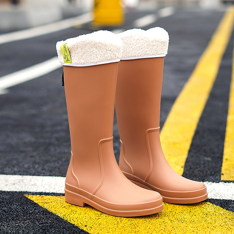 Unisex PVC γαλότσες βροχής, υψηλός σωλήνας, αδιάβροχες, αντιολισθητικές, χαμηλό τακούνι 1–3 cm