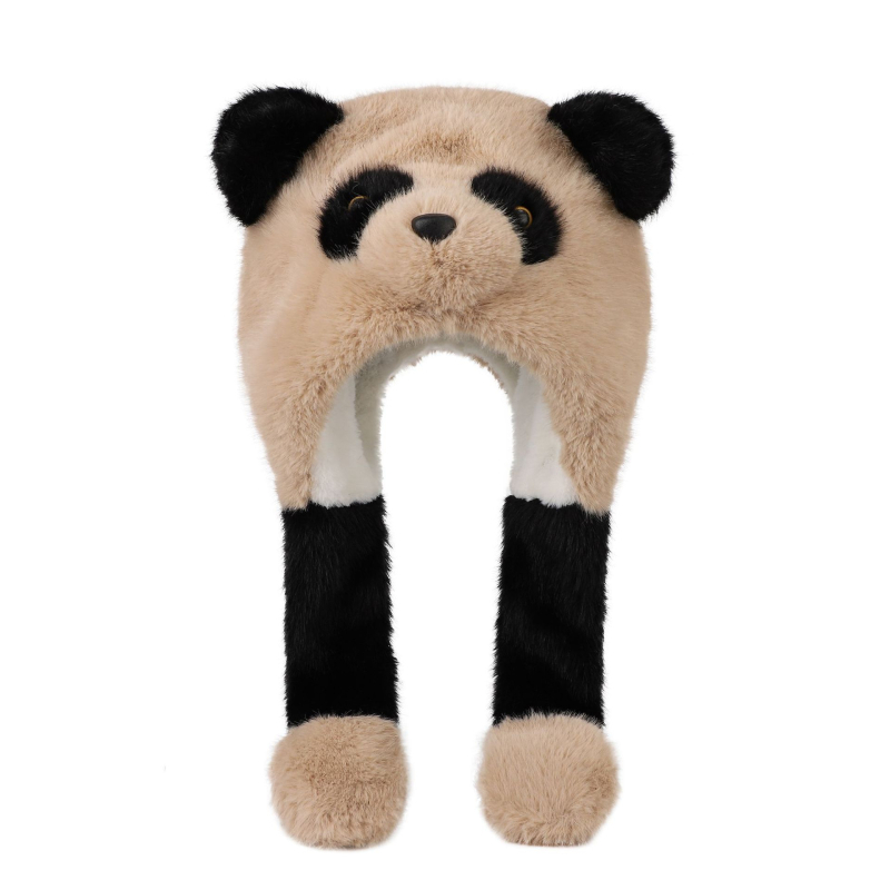 Γούνινο παιδικό καπέλο για τον χειμώνα με κινητά αυτιά και ενσωματωμένο κασκόλ – unisex σετ δύο τεμαχίων για παιδιά, μαξιλάρι αέρα, Χειμώνας 2025