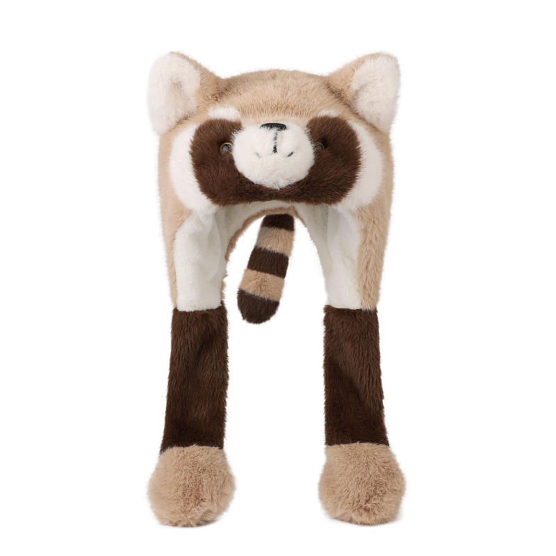 Γούνινο παιδικό καπέλο για τον χειμώνα με κινητά αυτιά και ενσωματωμένο κασκόλ – unisex σετ δύο τεμαχίων για παιδιά, μαξιλάρι αέρα, Χειμώνας 2025