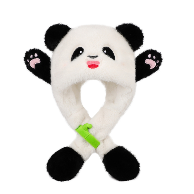 Γούνινο παιδικό καπέλο για τον χειμώνα με κινητά αυτιά και ενσωματωμένο κασκόλ – unisex σετ δύο τεμαχίων για παιδιά, μαξιλάρι αέρα, Χειμώνας 2025