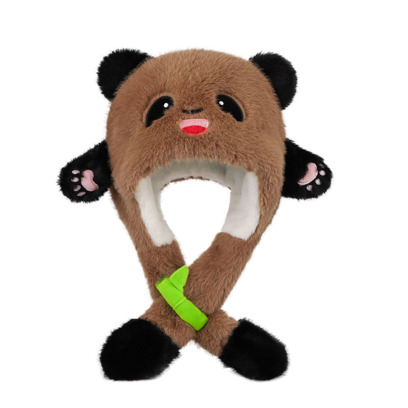 Γούνινο παιδικό καπέλο για τον χειμώνα με κινητά αυτιά και ενσωματωμένο κασκόλ – unisex σετ δύο τεμαχίων για παιδιά, μαξιλάρι αέρα, Χειμώνας 2025