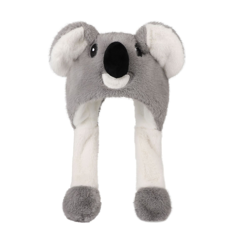 Γούνινο παιδικό καπέλο για τον χειμώνα με κινητά αυτιά και ενσωματωμένο κασκόλ – unisex σετ δύο τεμαχίων για παιδιά, μαξιλάρι αέρα, Χειμώνας 2025