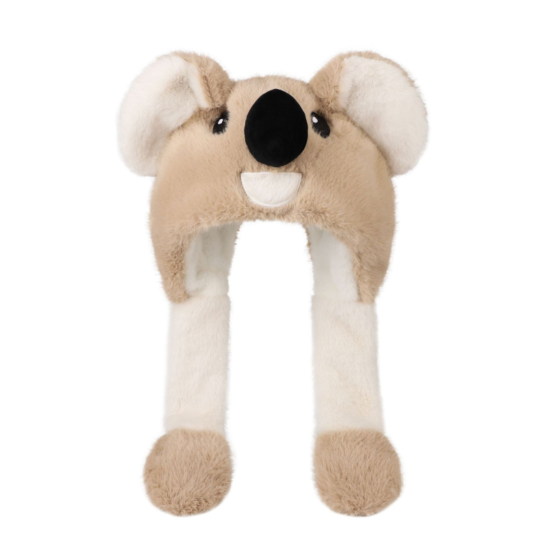 Γούνινο παιδικό καπέλο για τον χειμώνα με κινητά αυτιά και ενσωματωμένο κασκόλ – unisex σετ δύο τεμαχίων για παιδιά, μαξιλάρι αέρα, Χειμώνας 2025