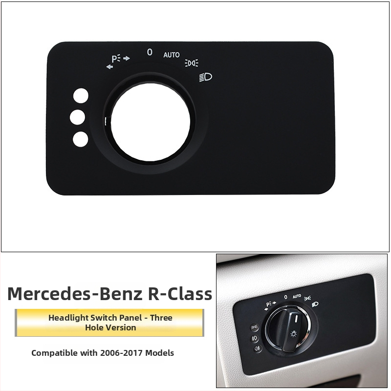 Panel prepínača svetlometov pre Mercedes-Benz R-Class – ABS, kompatibilný s ML/GL, kryt palubnej dosky, Snap-On inštalácia