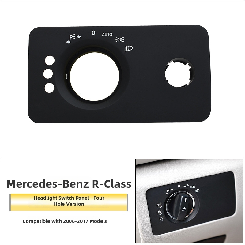 Panel prepínača svetlometov pre Mercedes-Benz R-Class – ABS, kompatibilný s ML/GL, kryt palubnej dosky, Snap-On inštalácia