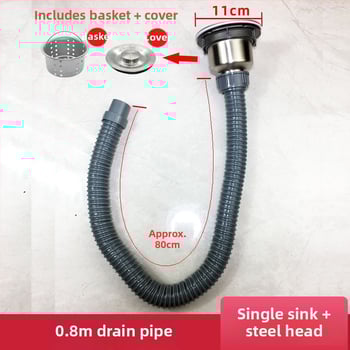 Медна дренажна тръба за кухненска мивка – комплект за двойни корита, CE сертифицирани фитинги