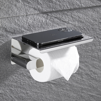 Fali törölközőtartó, 304 rozsdamentes acél, tükrös felület, két darabos készlet a fürdőszobához