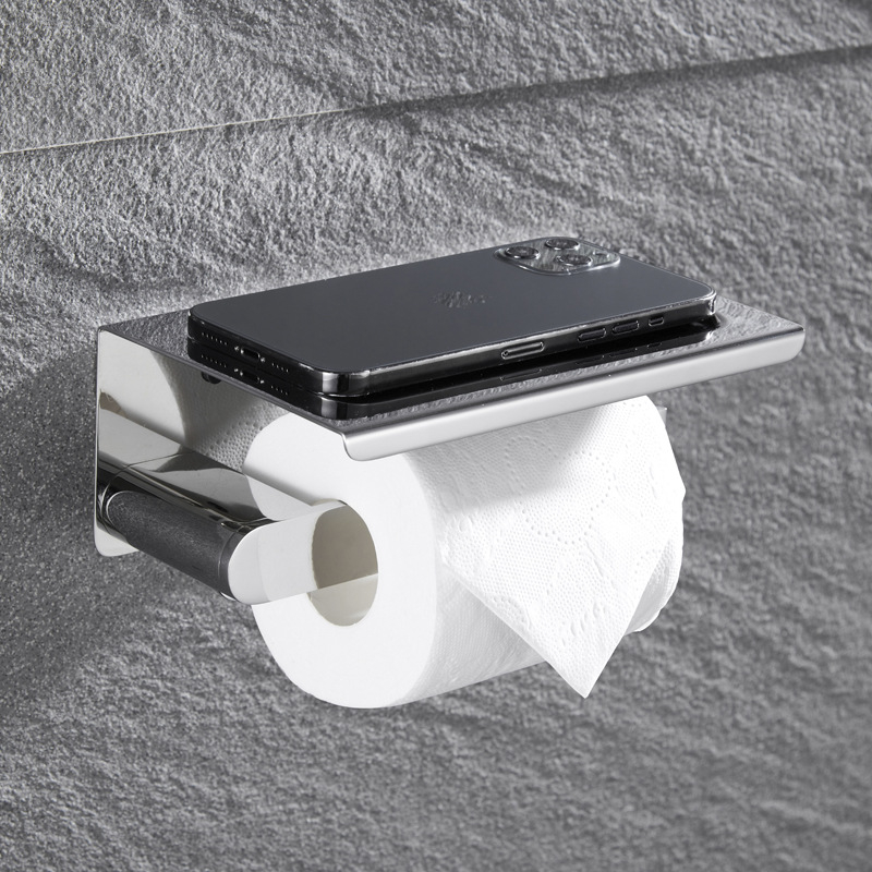 Fali törölközőtartó, 304 rozsdamentes acél, tükrös felület, két darabos készlet a fürdőszobához