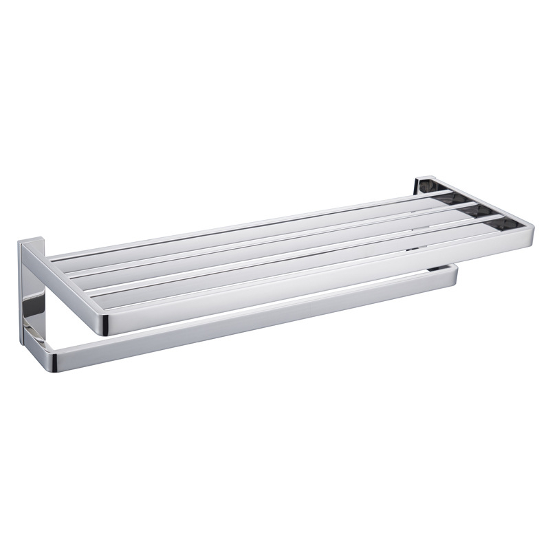 Fali törölközőtartó, 304 rozsdamentes acél, tükrös felület, két darabos készlet a fürdőszobához