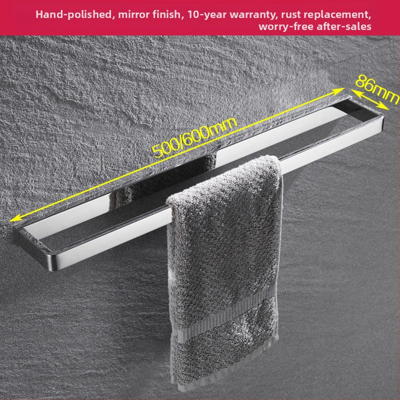 Fali törölközőtartó, 304 rozsdamentes acél, tükrös felület, két darabos készlet a fürdőszobához