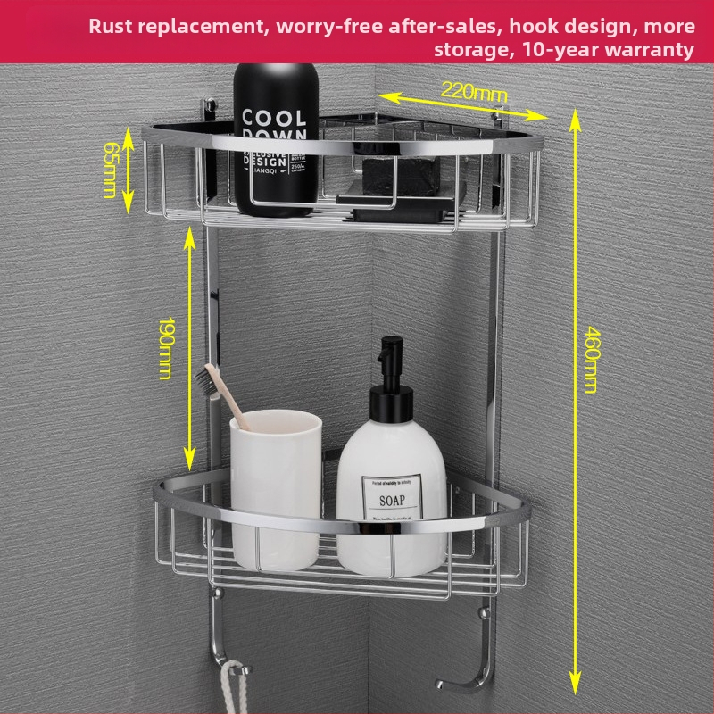 Fali törölközőtartó, 304 rozsdamentes acél, tükrös felület, két darabos készlet a fürdőszobához
