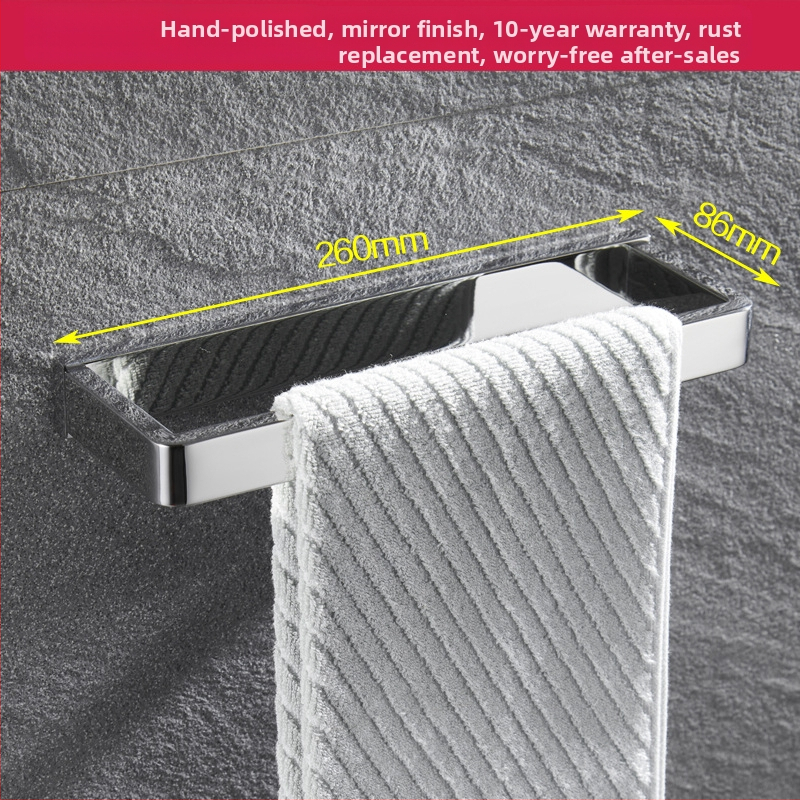 Fali törölközőtartó, 304 rozsdamentes acél, tükrös felület, két darabos készlet a fürdőszobához