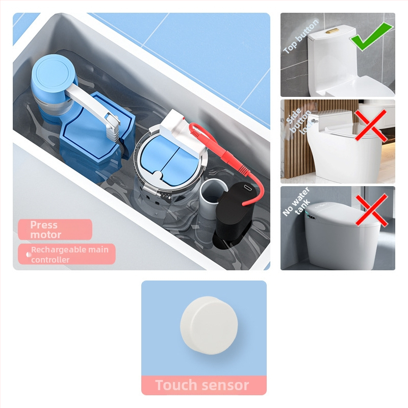 WC automatikus öblítő érzékelő – intelligens IR, távirányító, ABS, öblítés szifonnal, elrendezés kettős, falba épített lefolyás, modell XHC1, CE tanúsítvány