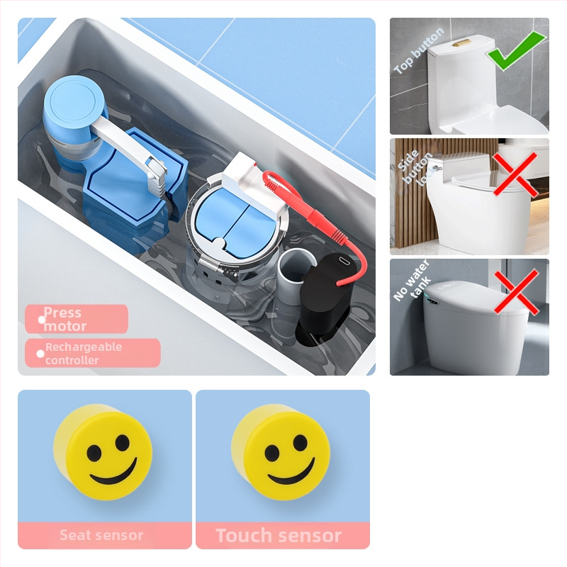 WC automatikus öblítő érzékelő – intelligens IR, távirányító, ABS, öblítés szifonnal, elrendezés kettős, falba épített lefolyás, modell XHC1, CE tanúsítvány