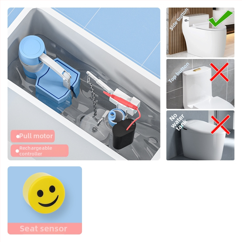 WC automatikus öblítő érzékelő – intelligens IR, távirányító, ABS, öblítés szifonnal, elrendezés kettős, falba épített lefolyás, modell XHC1, CE tanúsítvány