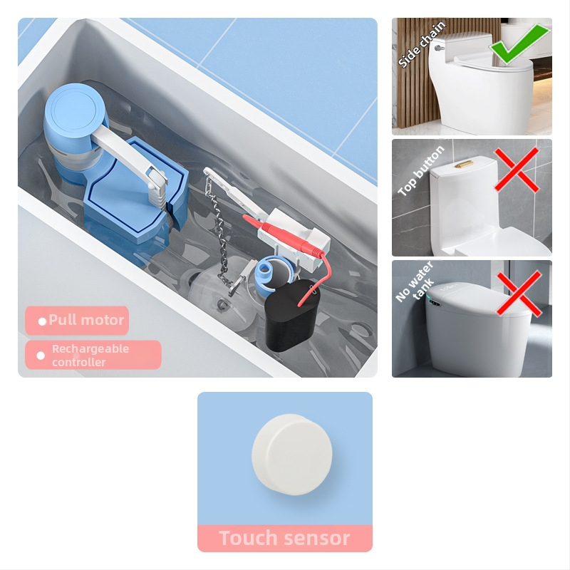 WC automatikus öblítő érzékelő – intelligens IR, távirányító, ABS, öblítés szifonnal, elrendezés kettős, falba épített lefolyás, modell XHC1, CE tanúsítvány