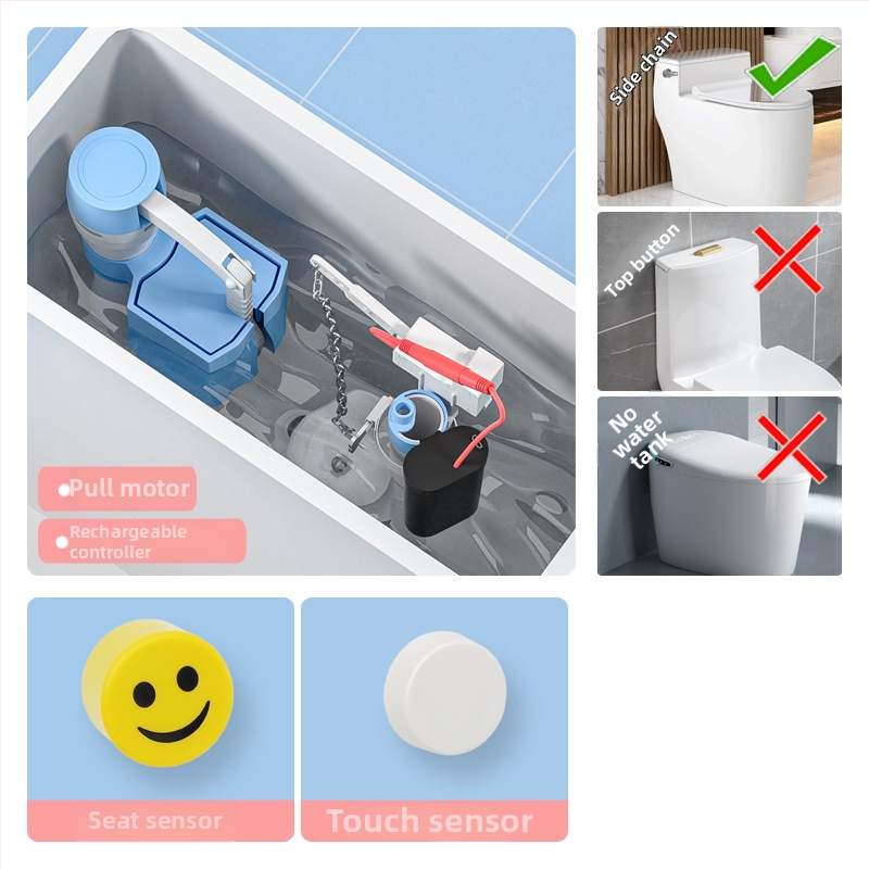 WC automatikus öblítő érzékelő – intelligens IR, távirányító, ABS, öblítés szifonnal, elrendezés kettős, falba épített lefolyás, modell XHC1, CE tanúsítvány