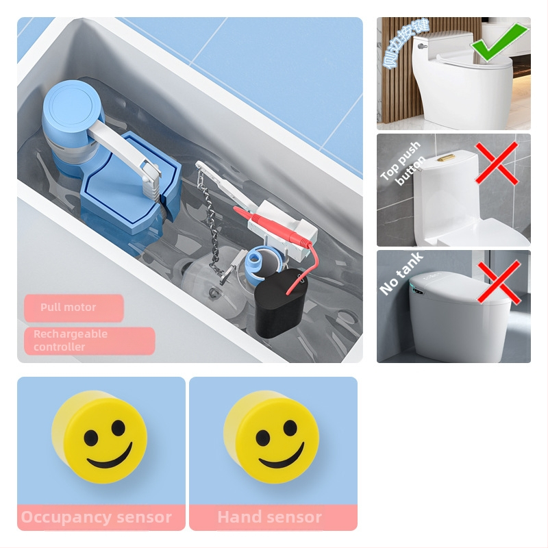 WC automatikus öblítő érzékelő – intelligens IR, távirányító, ABS, öblítés szifonnal, elrendezés kettős, falba épített lefolyás, modell XHC1, CE tanúsítvány