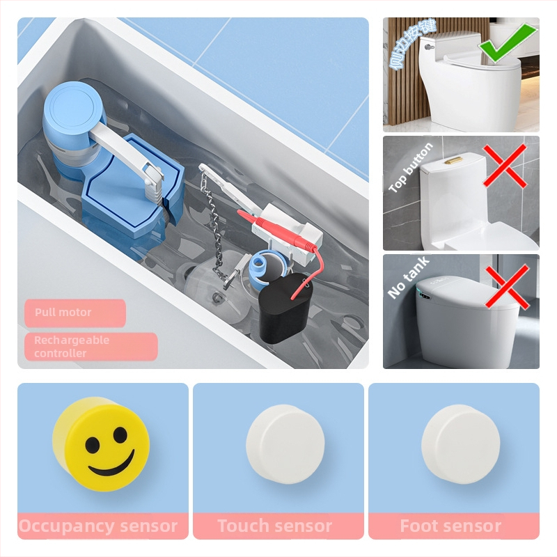 WC automatikus öblítő érzékelő – intelligens IR, távirányító, ABS, öblítés szifonnal, elrendezés kettős, falba épített lefolyás, modell XHC1, CE tanúsítvány