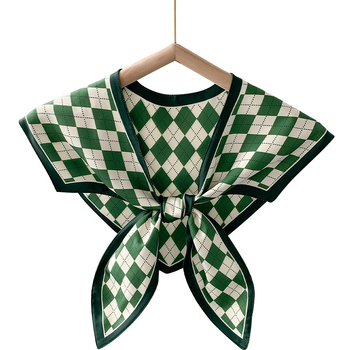 Γυναικείο φουλάρι από συνθετικό μετάξι, γεωμετρικό μοτίβο, απλή ύφανση, διακοσμητικό αξεσουάρ, ιαπωνο-κορεάτικο στυλ